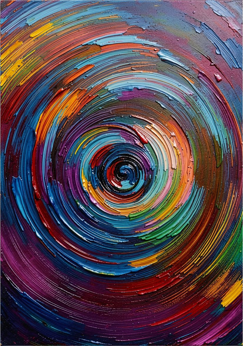 Vortex Spectrum painting, abstract style, ideal for living room spaces.