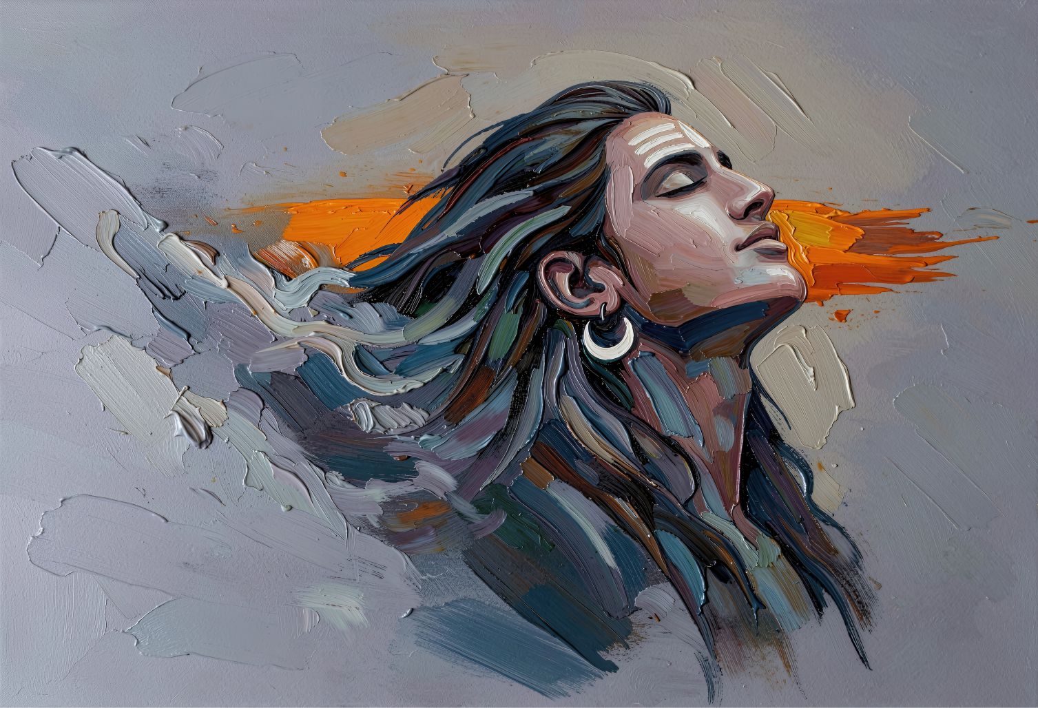Breath of Kailash painting, spiritual style, ideal for prayer room spaces.