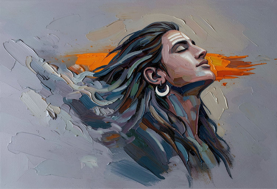 Breath of Kailash painting, spiritual style, ideal for prayer room spaces.