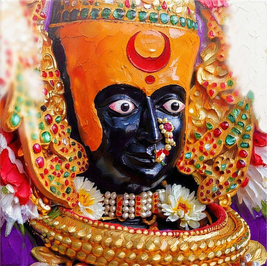 Shyam Idol Splendor painting, spiritual style, ideal for prayer room spaces.