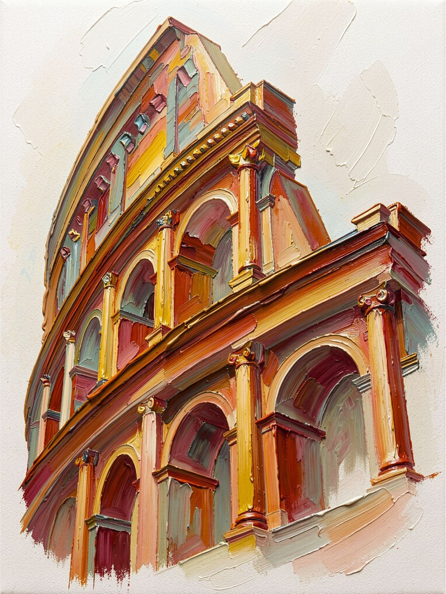 Arches of Time painting, cityscape style, ideal for hallway spaces.