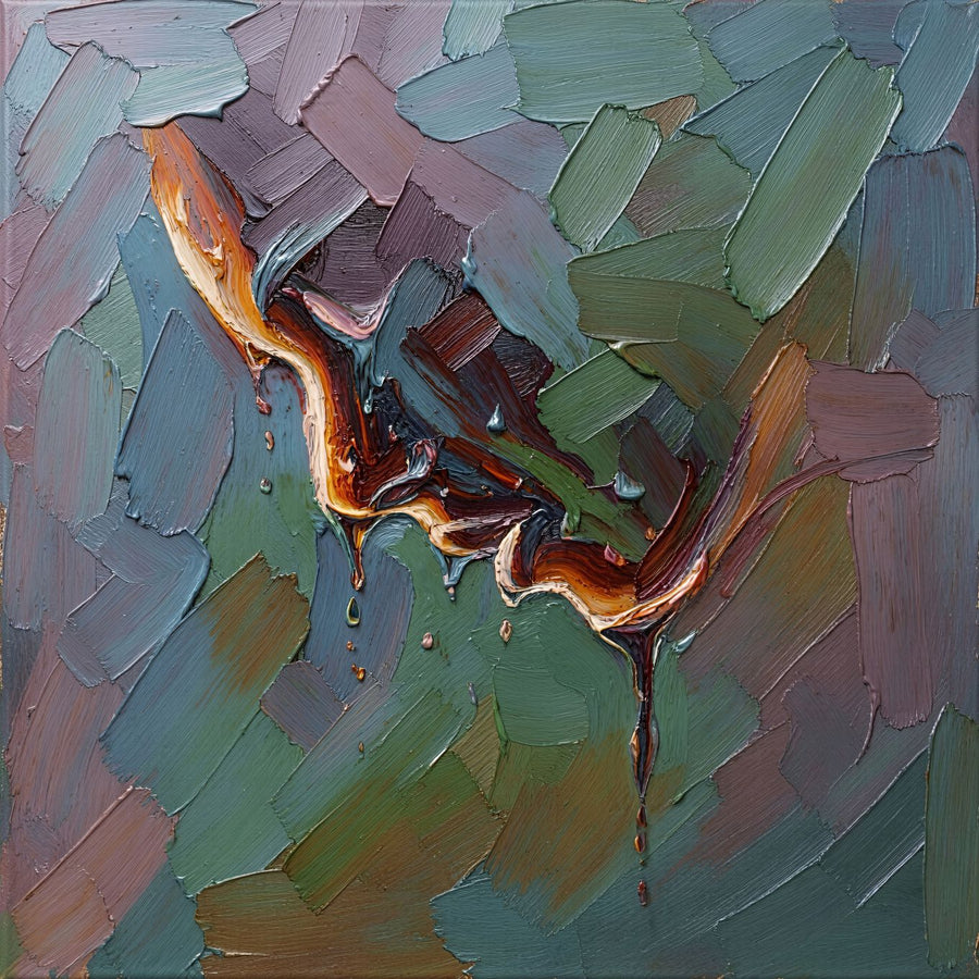 Molten Vein painting, abstract style, ideal for office spaces.