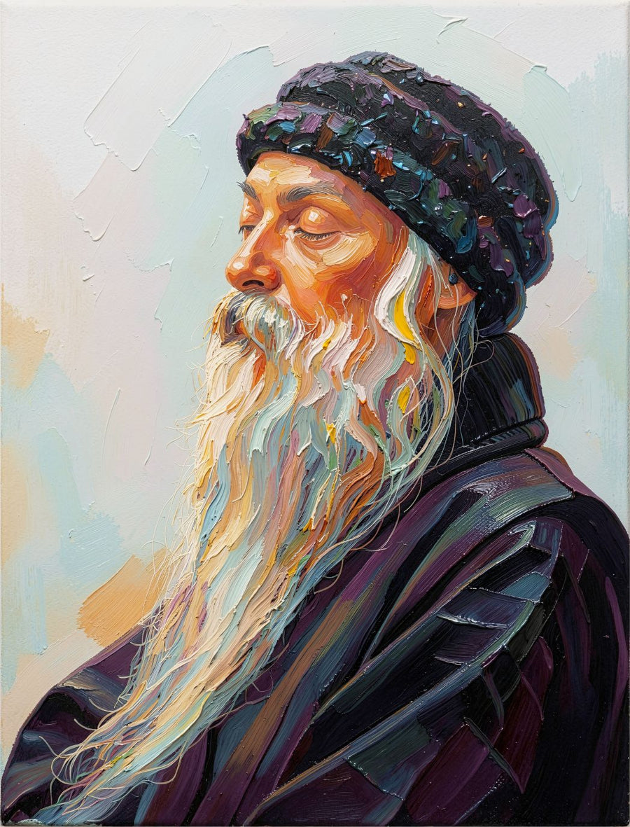 Mystic Elder painting, figurative style, ideal for cabin spaces.