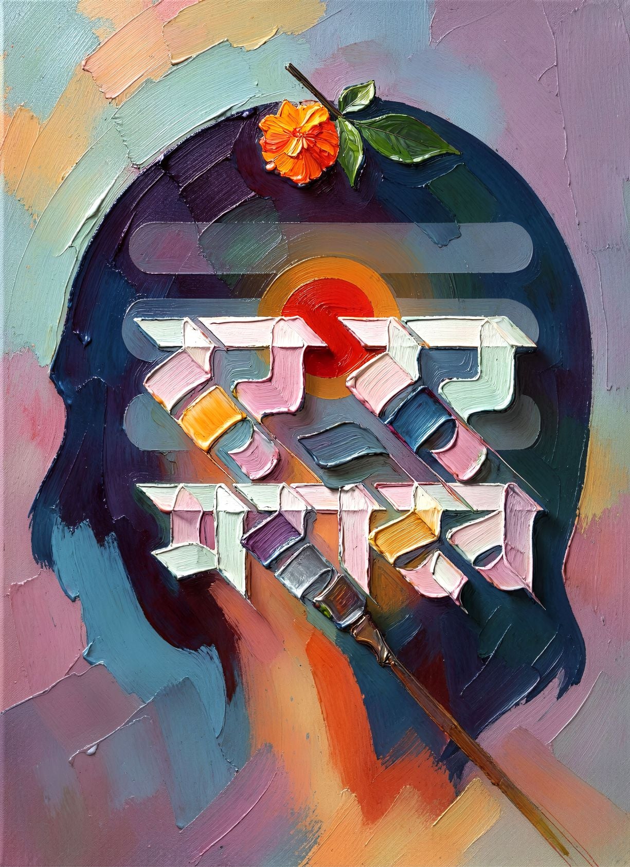 Scripted Mind painting, contemporary style, ideal for office spaces.