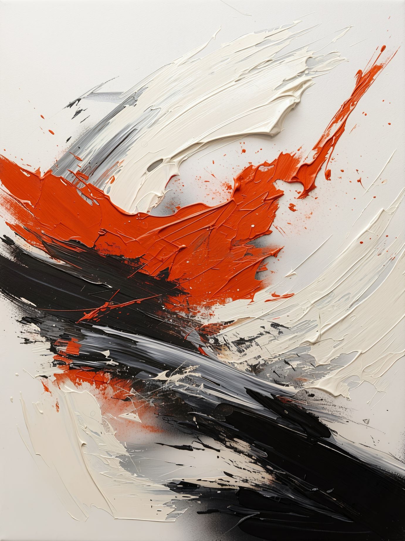 Ember Stroke painting, abstract style, ideal for office spaces.