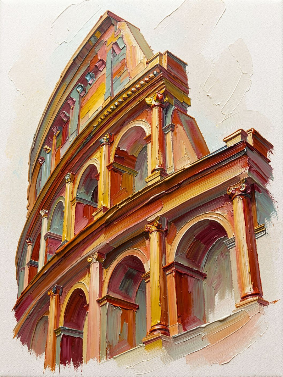 Imperial Colonnade painting, cityscape style, ideal for hallway spaces.