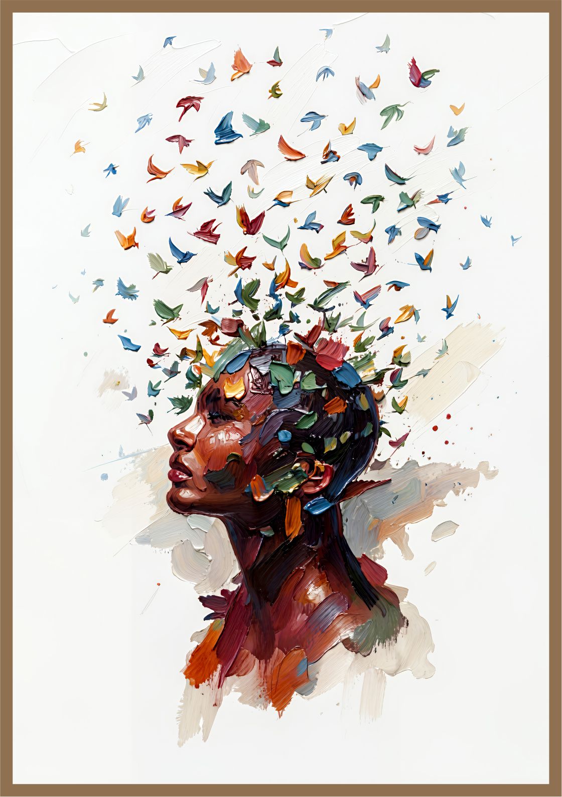 Mind in Flight painting, figurative style, ideal for bedroom spaces.