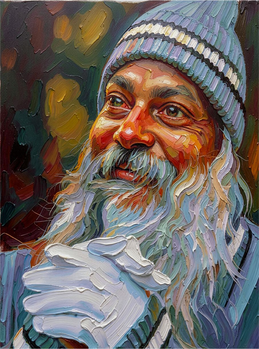 Joyful Mystic painting, figurative style, ideal for living room spaces.