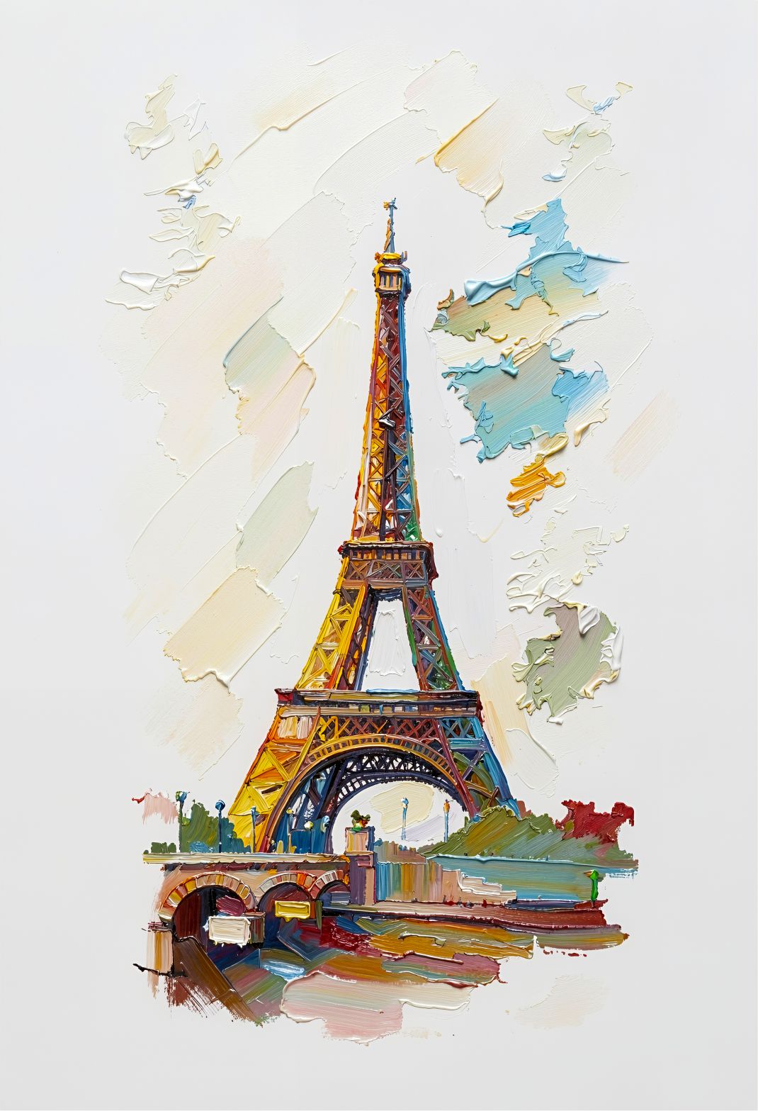 Paris Light painting, cityscape style, ideal for hallway spaces.