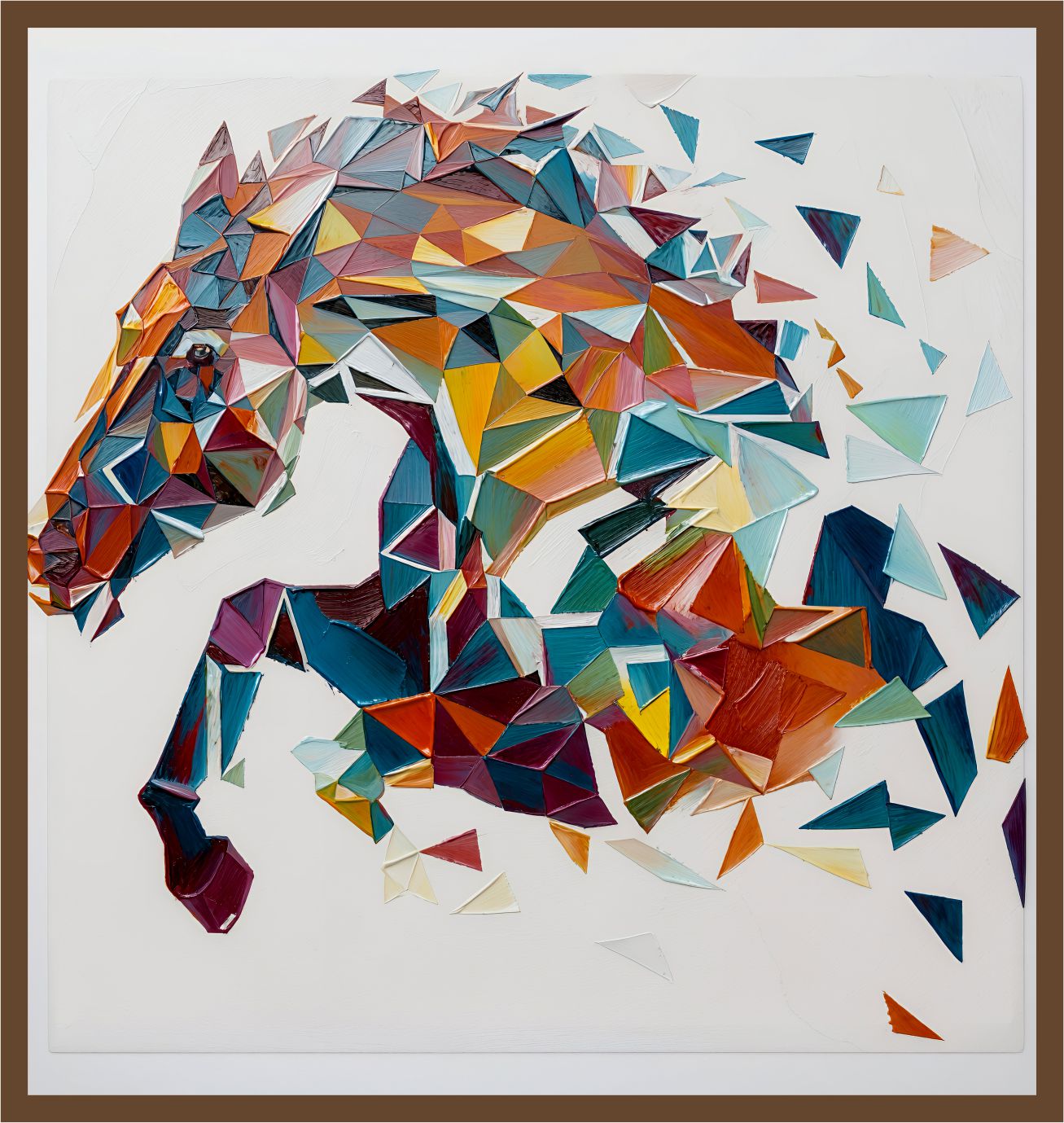 Shattered Tiger painting, wildlife style, ideal for living room spaces.