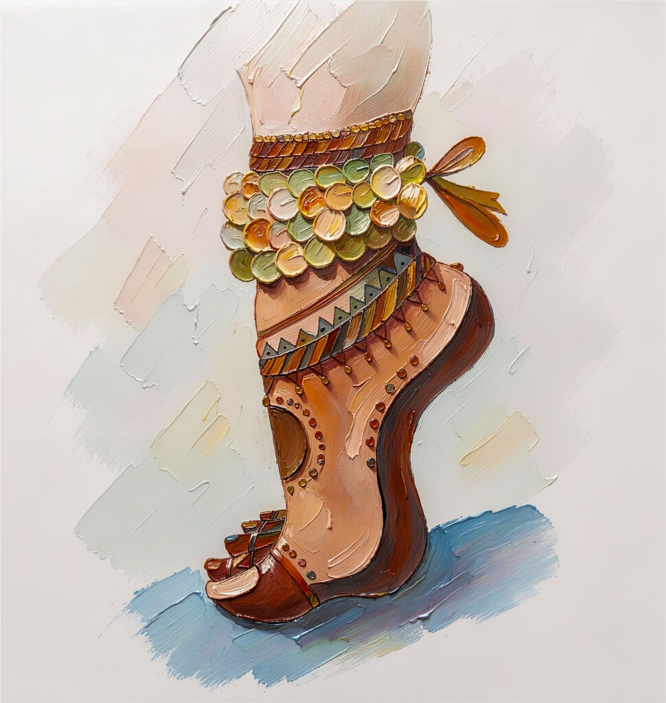 Anklet Step painting, modern indian style, ideal for bedroom spaces.