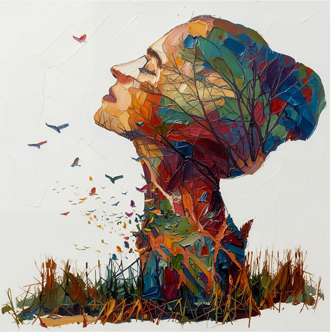 Meadow Breath painting, nature style, ideal for bedroom spaces.